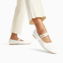 Vanessa Wu Ballerines Luce Blanches A Doubles Brides Clearance