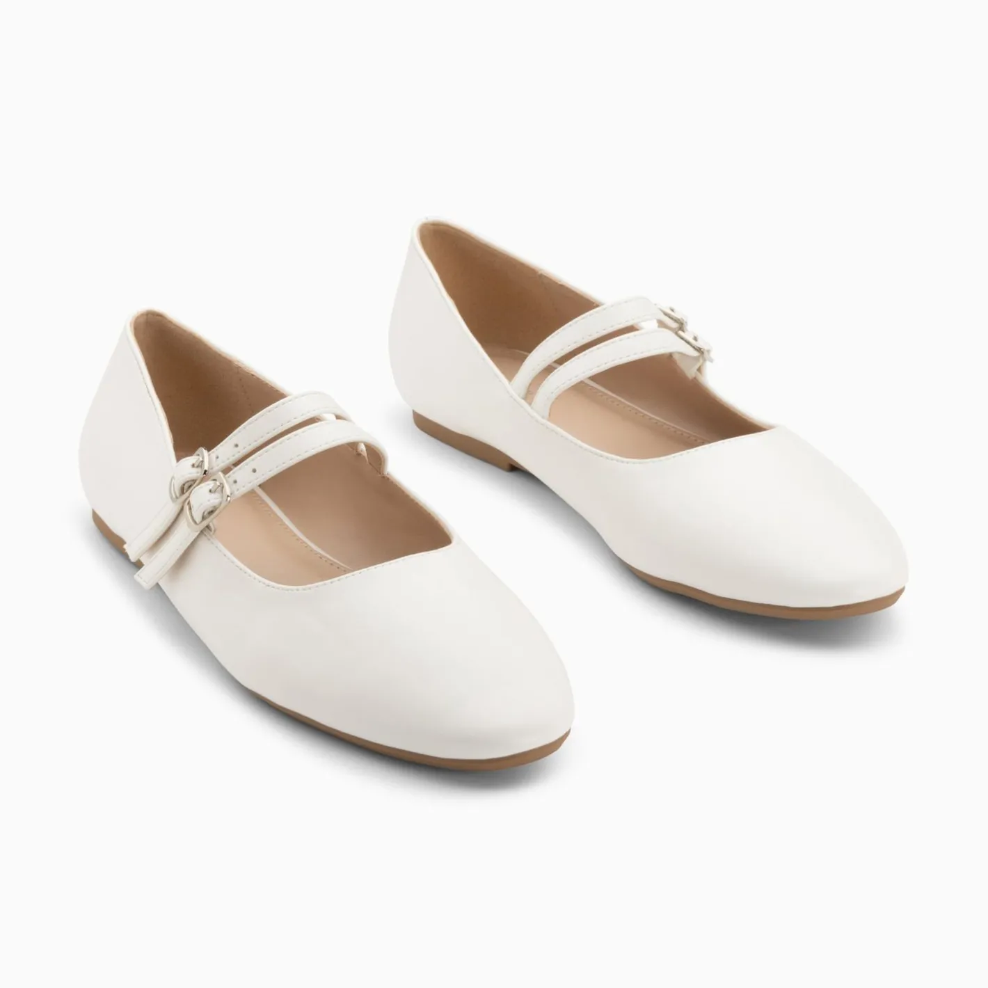 Vanessa Wu Ballerines Luce Blanches A Doubles Brides Clearance