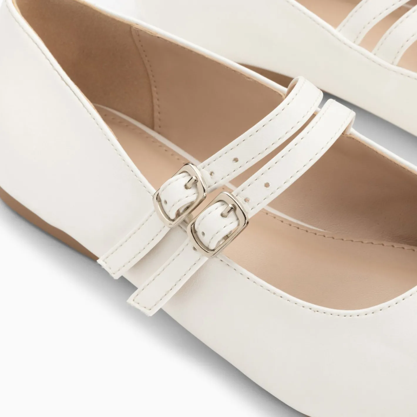 Vanessa Wu Ballerines Luce Blanches A Doubles Brides Clearance