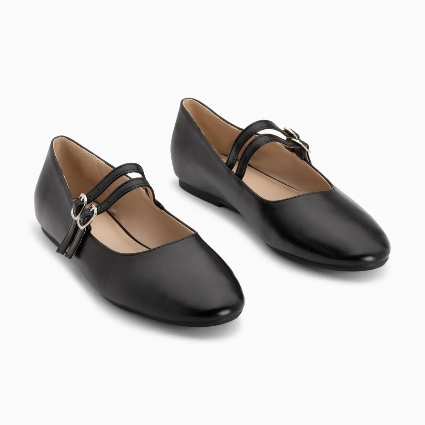Vanessa Wu Ballerines Luce Noires A Doubles Brides