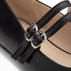 Vanessa Wu Ballerines Luce Noires A Doubles Brides