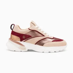 Vanessa Wu Baskets Agnes Beige Et Prune A Semelle Oversize Best