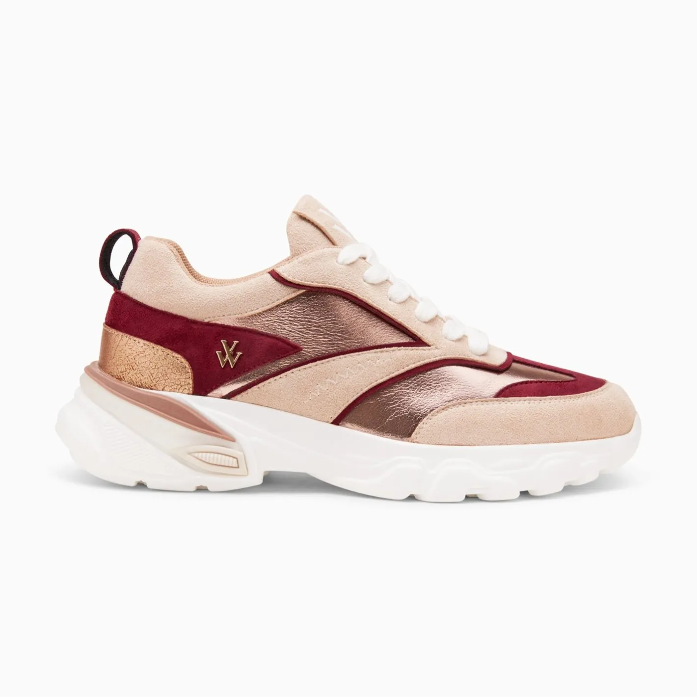 Vanessa Wu Baskets Agnes Beige Et Prune A Semelle Oversize Best