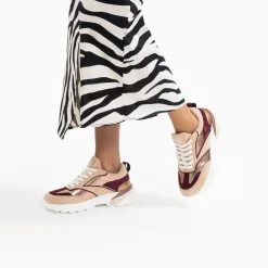 Vanessa Wu Baskets Agnes Beige Et Prune A Semelle Oversize Best