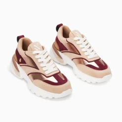 Vanessa Wu Baskets Agnes Beige Et Prune A Semelle Oversize Best