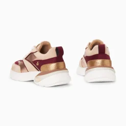 Vanessa Wu Baskets Agnes Beige Et Prune A Semelle Oversize Best