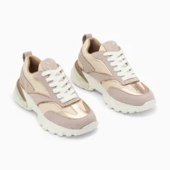Vanessa Wu Baskets Alexane Lilas Et Rose Gold A Semelle Epaisse New