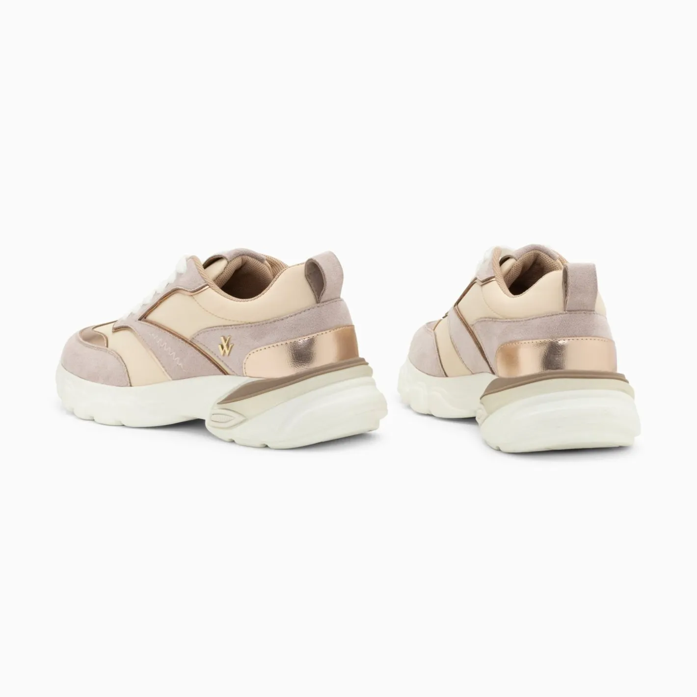 Vanessa Wu Baskets Alexane Lilas Et Rose Gold A Semelle Epaisse New