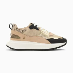 Vanessa Wu Baskets Alice Beige Et Noir A Semelle Oversize New