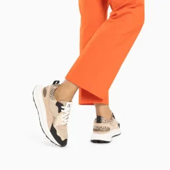 Vanessa Wu Baskets Alice Beige Et Noir A Semelle Oversize New