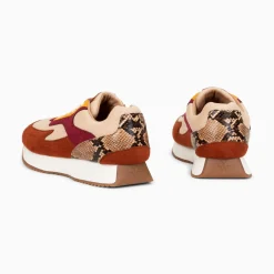 Vanessa Wu Baskets Anouk Marron Et Beige A Semelle Running Discount