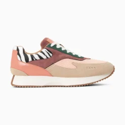 Vanessa Wu Baskets Anouk Rose Et Beige A Semelle Running Outlet