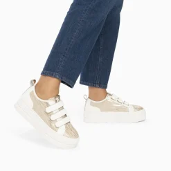 Vanessa Wu Baskets Bridget Beige Et Or Zebre A Plateforme Discount