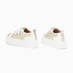 Vanessa Wu Baskets Bridget Beige Et Or Zebre A Plateforme Discount