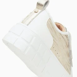 Vanessa Wu Baskets Bridget Beige Et Or Zebre A Plateforme Discount
