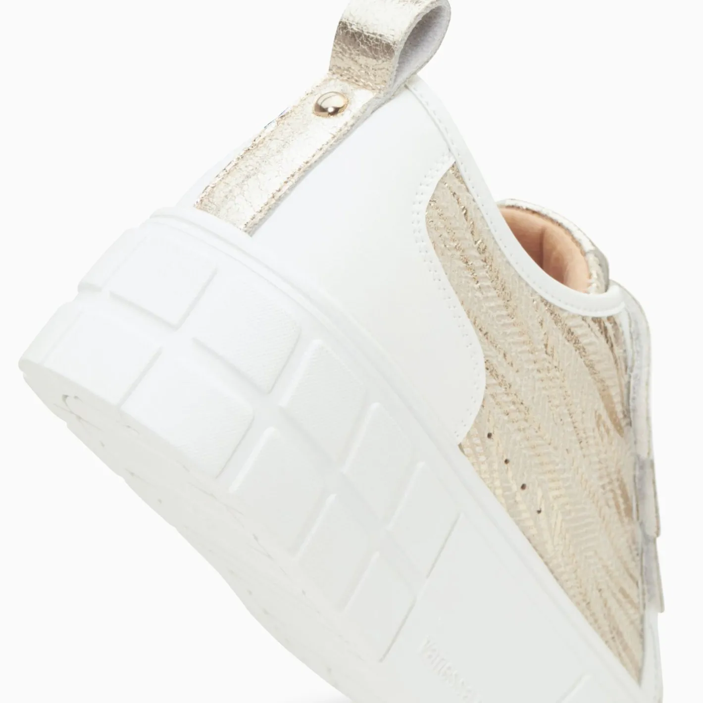 Vanessa Wu Baskets Bridget Beige Et Or Zebre A Plateforme Discount