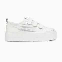 Vanessa Wu Baskets Bridget Blanc Et Argent Zebre A Plateforme Discount