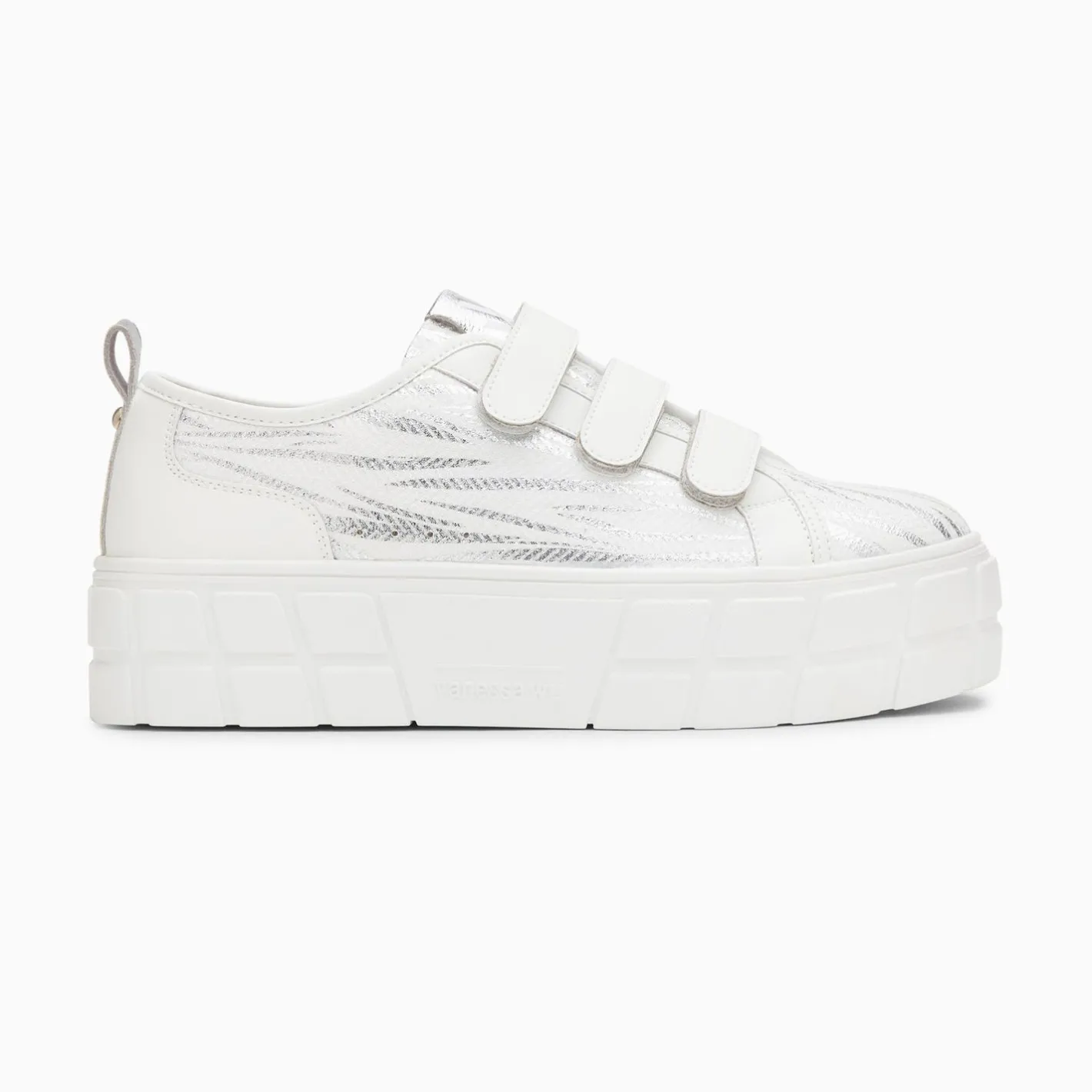 Vanessa Wu Baskets Bridget Blanc Et Argent Zebre A Plateforme Discount