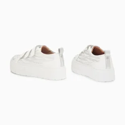 Vanessa Wu Baskets Bridget Blanc Et Argent Zebre A Plateforme Discount