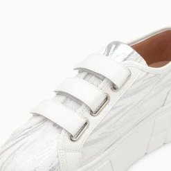 Vanessa Wu Baskets Bridget Blanc Et Argent Zebre A Plateforme Discount