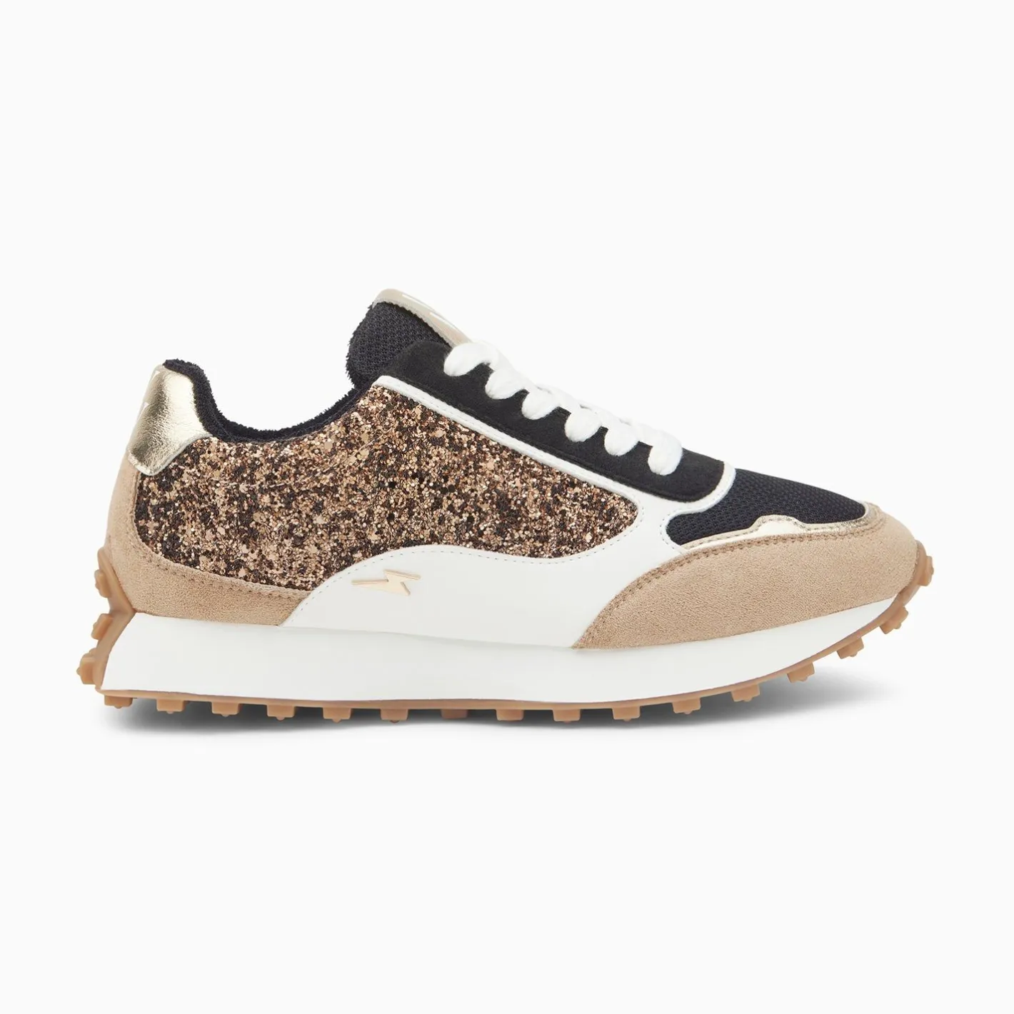 Vanessa Wu Baskets Cassandra Bronze A Paillettes Et Semelle Running Hot
