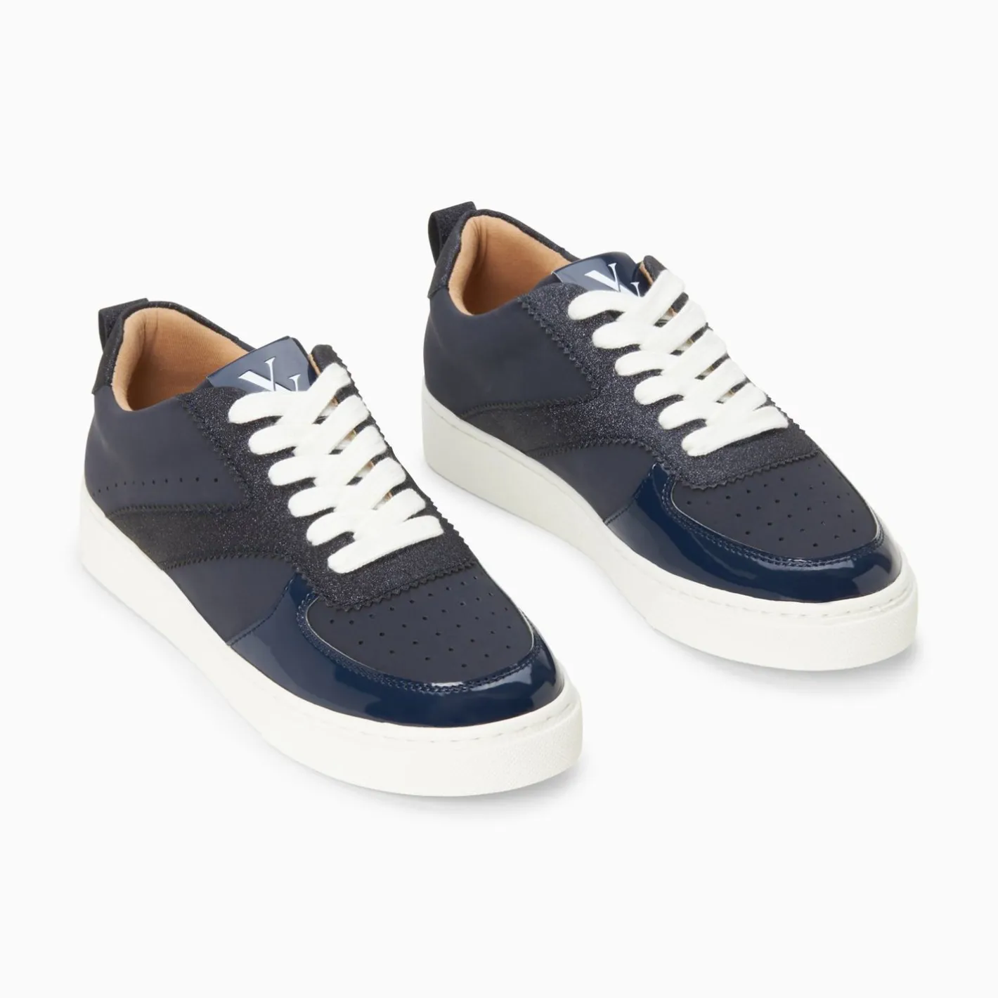 Vanessa Wu Baskets Celeste Bleu Nuit A Lacets Discount