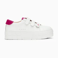 Vanessa Wu Baskets Coraline Blanc Et Fuchsia A Plateforme Hot