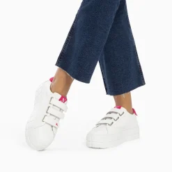 Vanessa Wu Baskets Coraline Blanc Et Fuchsia A Plateforme Hot