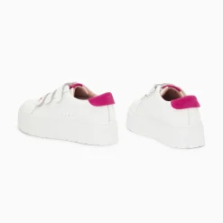 Vanessa Wu Baskets Coraline Blanc Et Fuchsia A Plateforme Hot