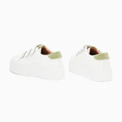 Vanessa Wu Baskets Coraline Blanc Et Vert A Plateforme Sale