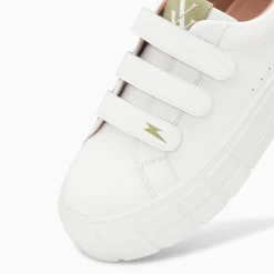 Vanessa Wu Baskets Coraline Blanc Et Vert A Plateforme Sale