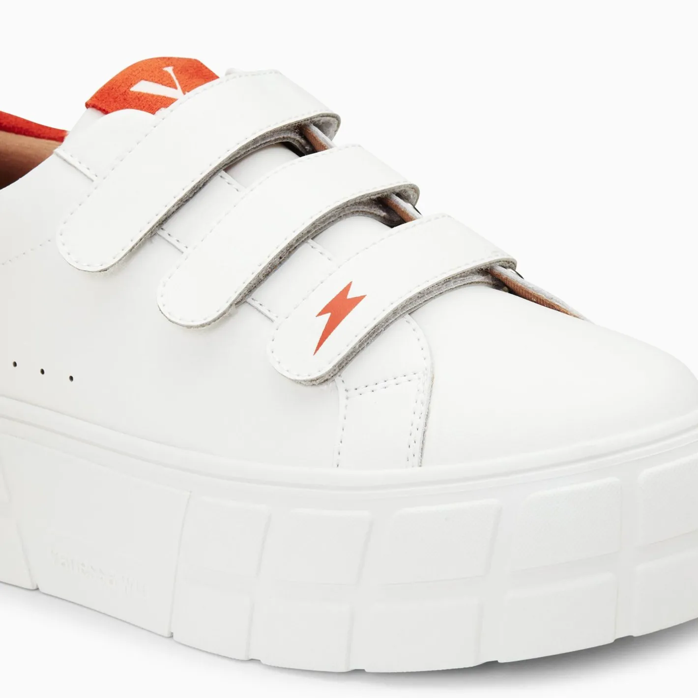 Vanessa Wu Baskets Coraline Blanc Et Orange A Plateforme