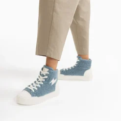 Vanessa Wu Baskets Eclair Alba Montantes Bleu-Gris Sale