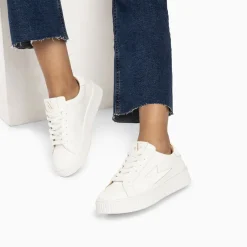 Vanessa Wu Baskets Eclair Angie Blanches Monochrome A Lacets Discount