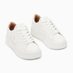 Vanessa Wu Baskets Eclair Angie Blanches Monochrome A Lacets Discount