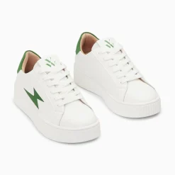 Vanessa Wu Baskets Eclair Angie Blanc Et Vert A Lacets Best