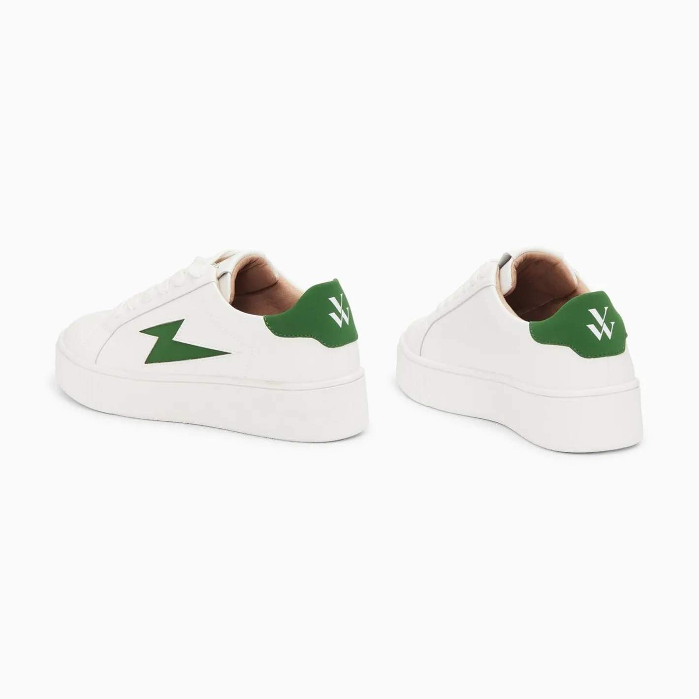 Vanessa Wu Baskets Eclair Angie Blanc Et Vert A Lacets Best