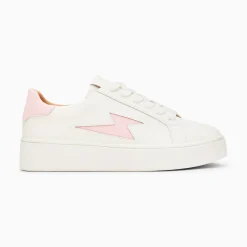 Vanessa Wu Baskets Eclair Angie Blanc Et Rose A Lacets Outlet