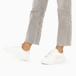 Vanessa Wu Baskets Eclair Angie Blanc Et Rose A Lacets Outlet