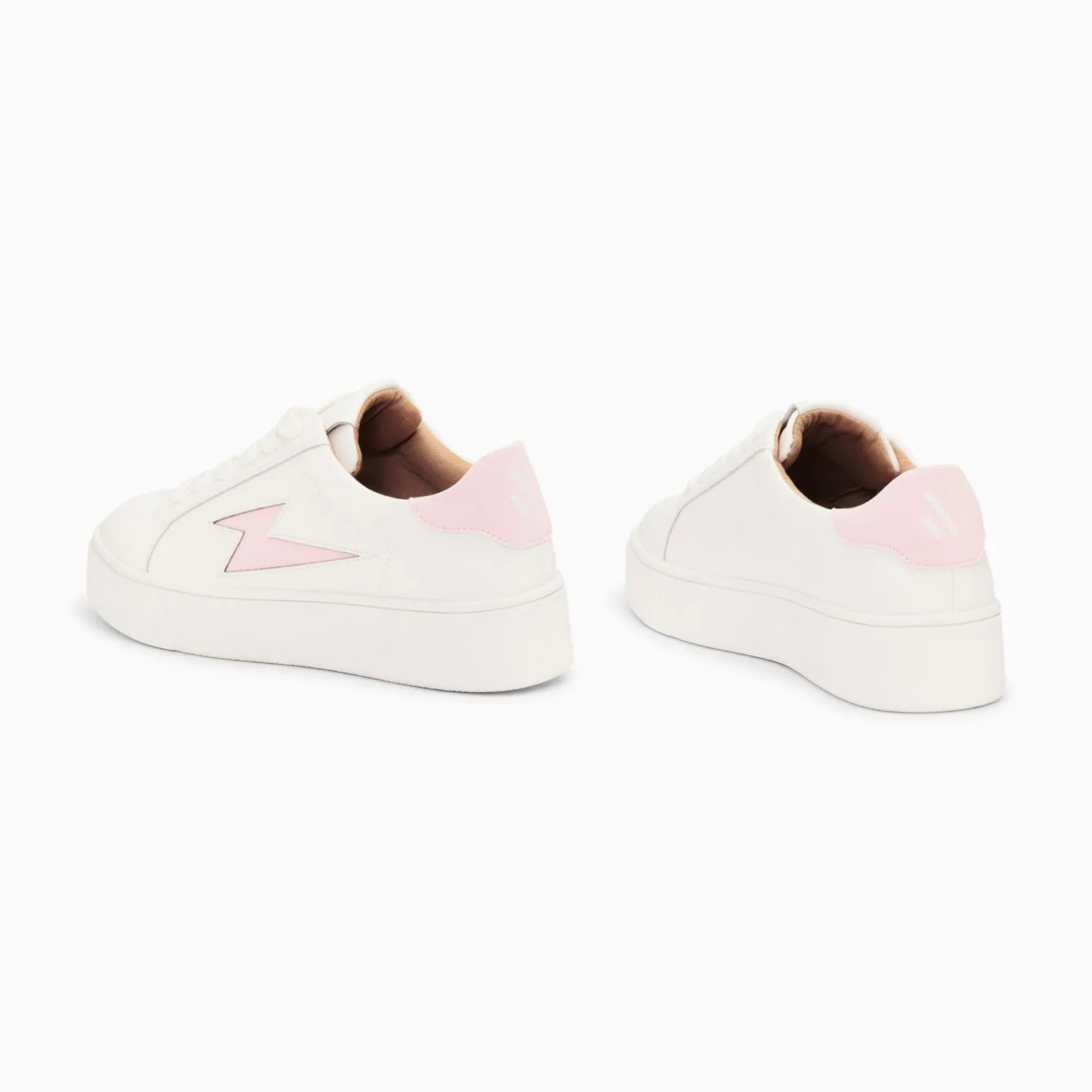 Vanessa Wu Baskets Eclair Angie Blanc Et Rose A Lacets Outlet