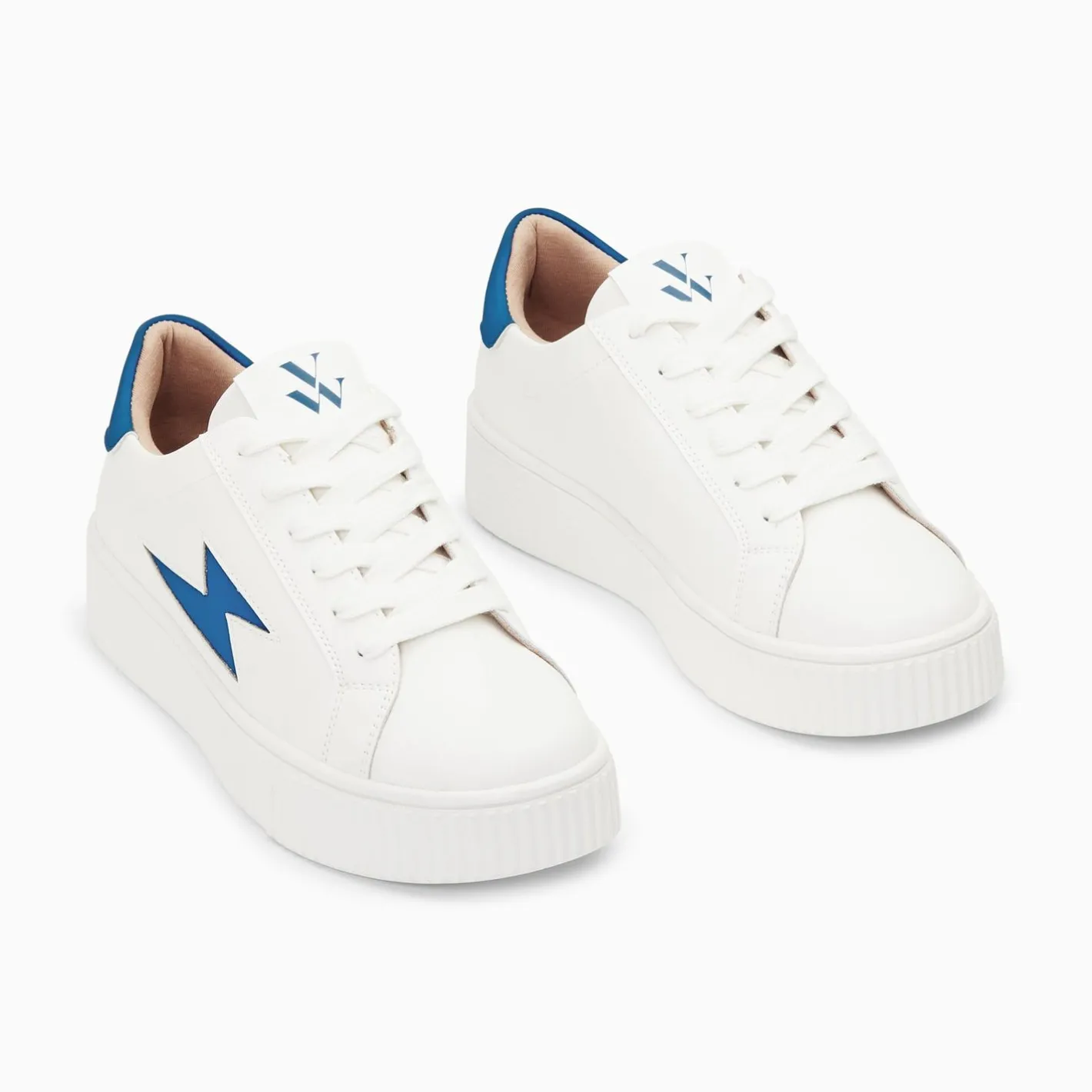 Vanessa Wu Baskets Eclair Angie Blanc Et Bleu A Lacets Online