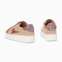 Vanessa Wu Baskets Eclair Appoline Beige Et Rose A Lacets Best