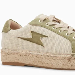 Vanessa Wu Baskets Eclair April Beige Et Kaki A Semelle Espadrille Best