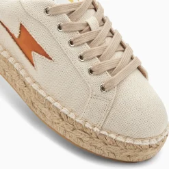 Vanessa Wu Baskets Eclair April Beige Et Orange A Semelle Espadrille Hot