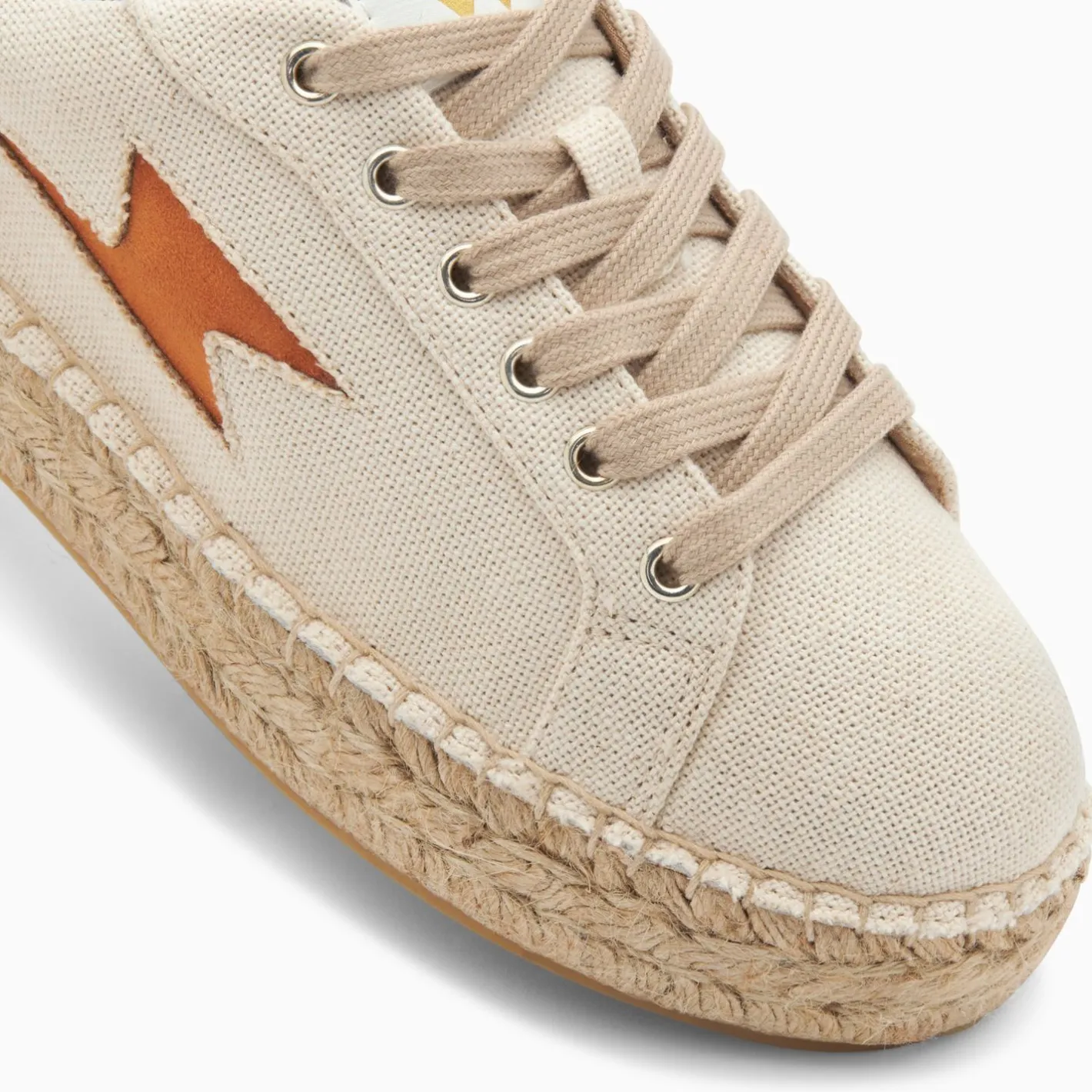 Vanessa Wu Baskets Eclair April Beige Et Orange A Semelle Espadrille Hot