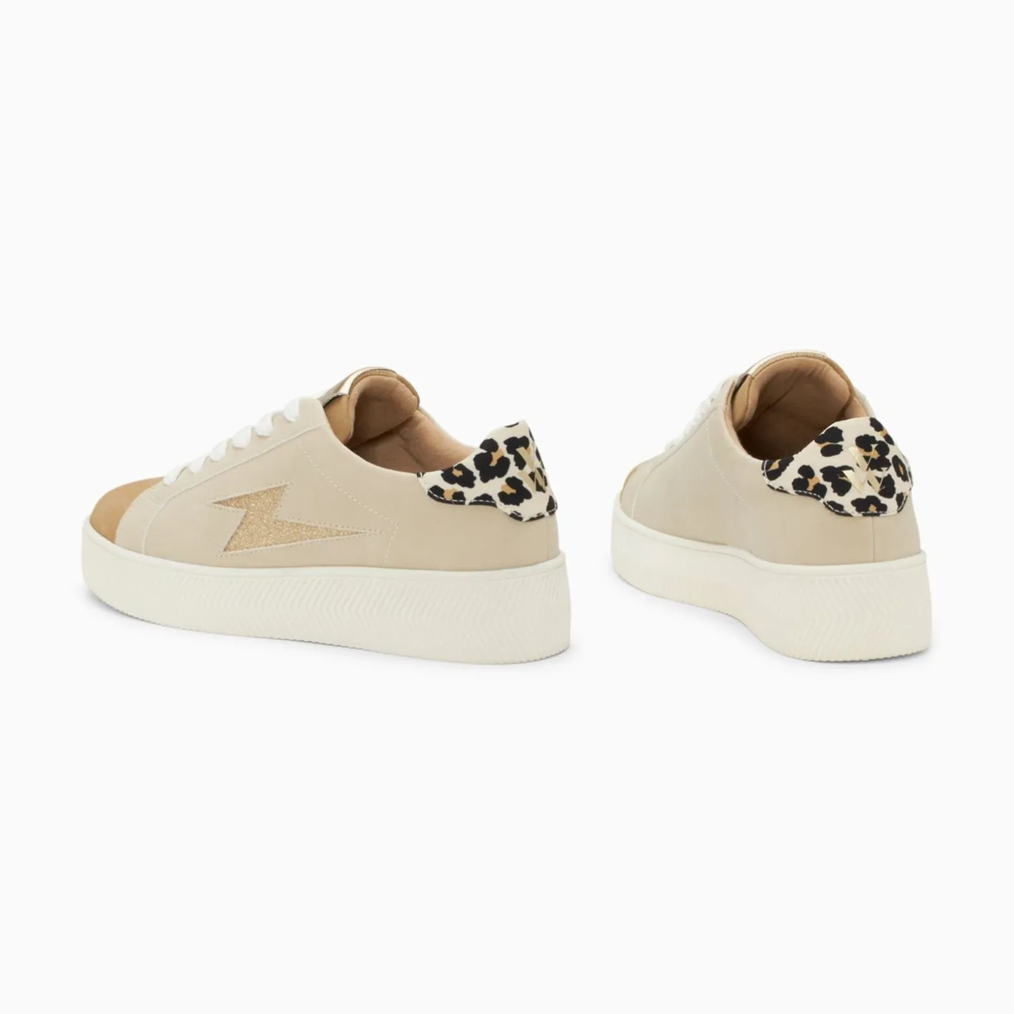 Vanessa Wu Baskets Eclair Berthe Beige Et Camel A Lacets New