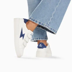 Vanessa Wu Baskets Eclair Camelia Blanc Et Marine A Scratchs Best