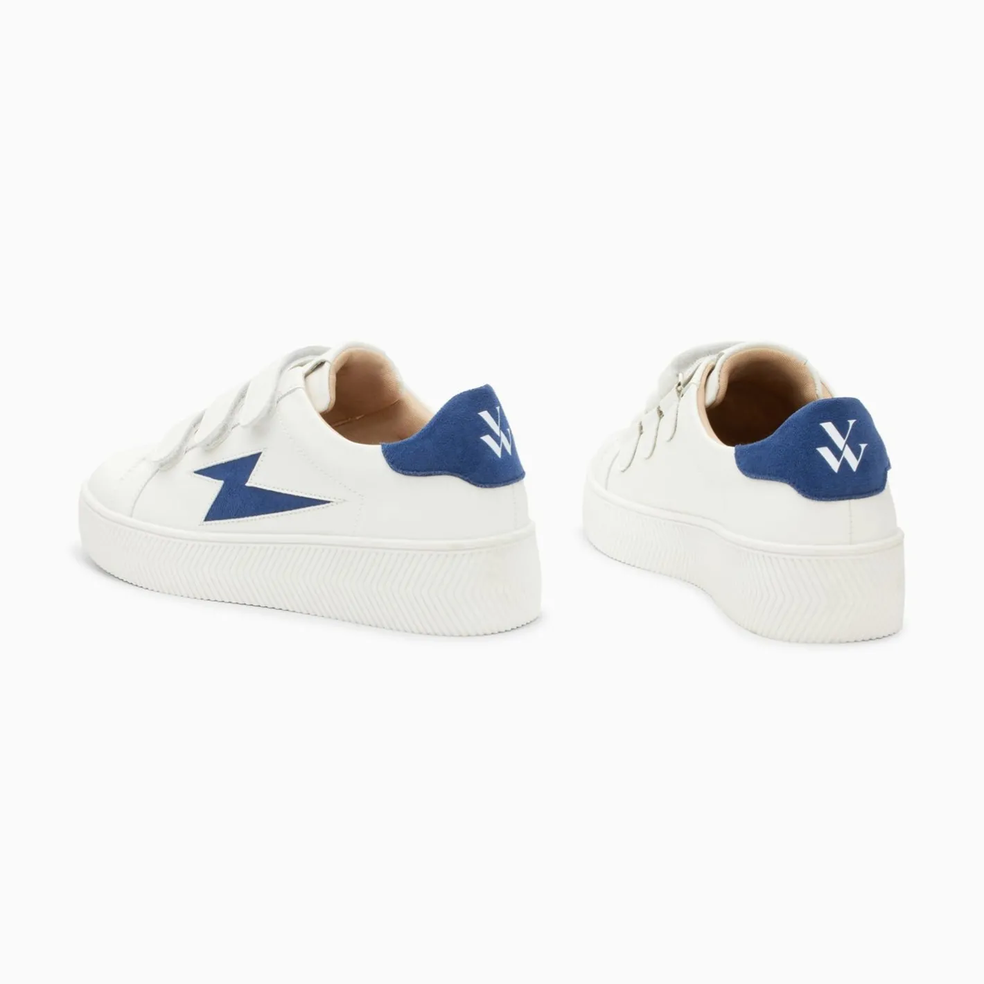 Vanessa Wu Baskets Eclair Camelia Blanc Et Marine A Scratchs Best
