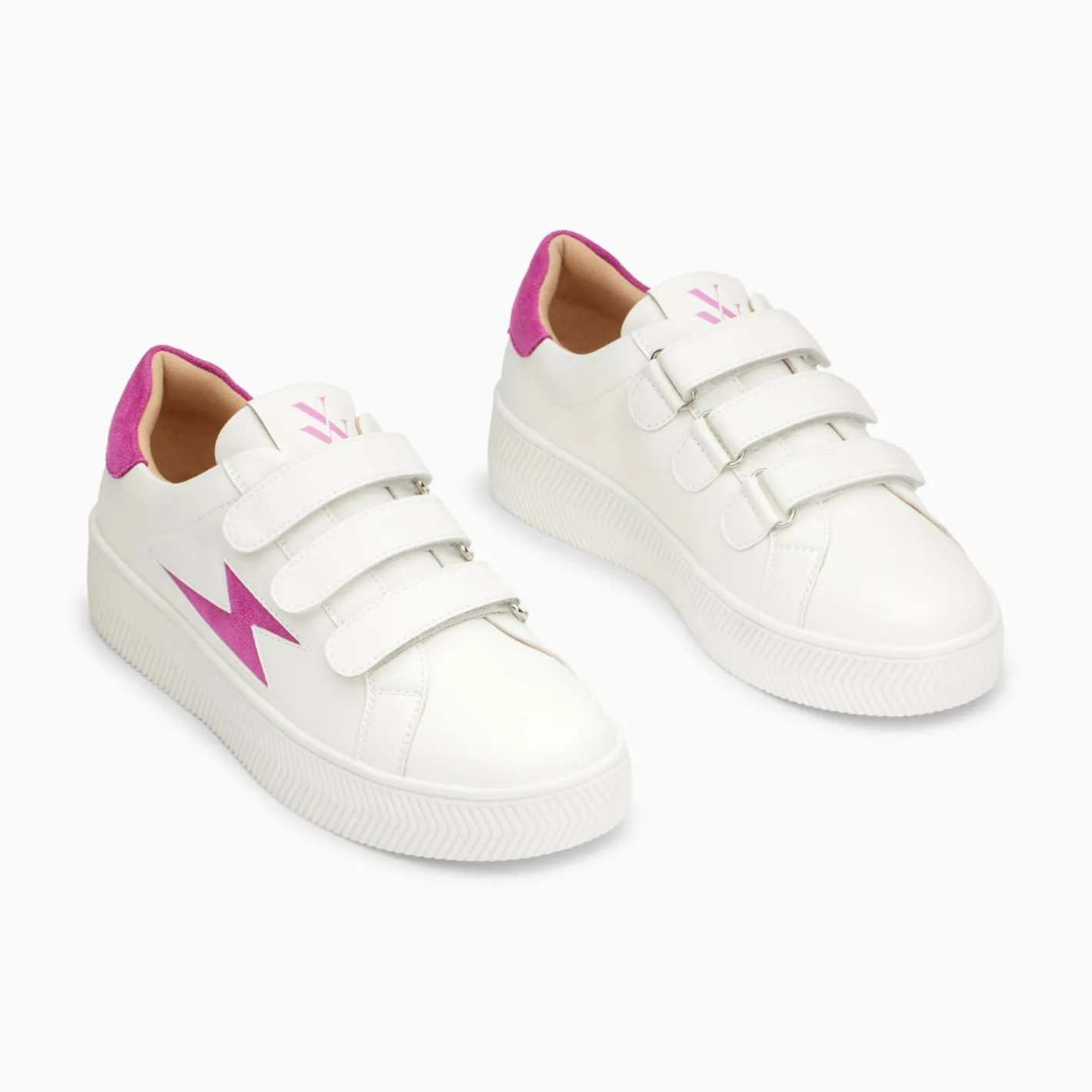 Vanessa Wu Baskets Eclair Camelia Blanc Et Magenta A Scratchs Clearance