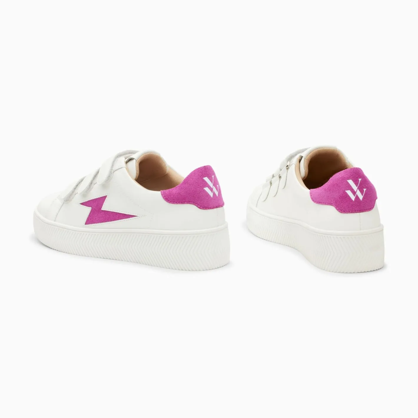 Vanessa Wu Baskets Eclair Camelia Blanc Et Magenta A Scratchs Clearance